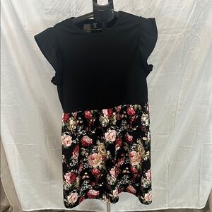 SHEIN Black and Pink Fit and Flare Casual Dress